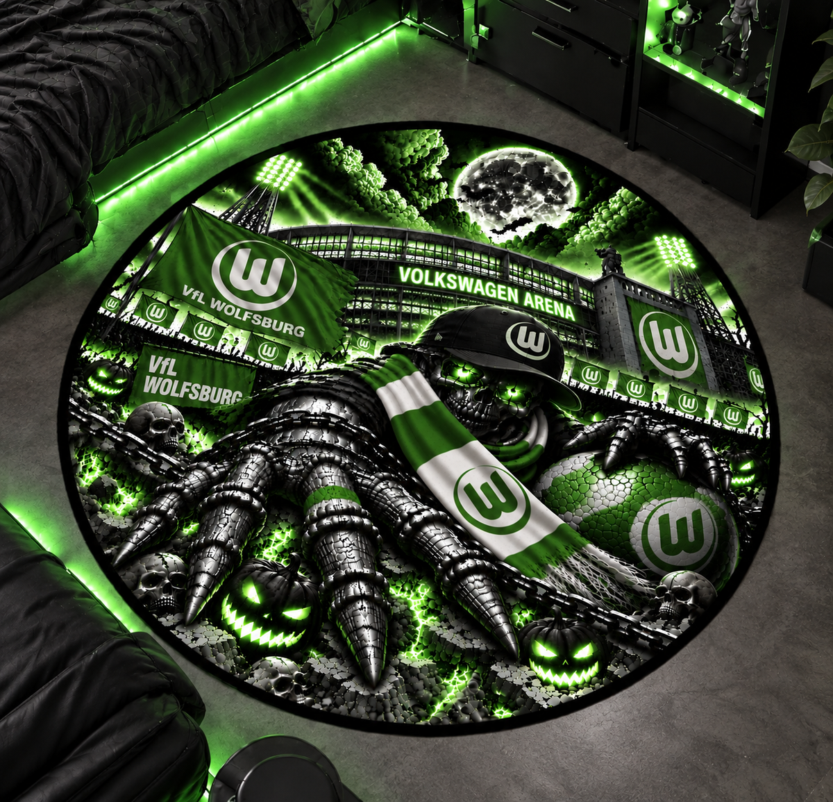 VfL Wolfsburg Runder Teppich – Stadion-Feeling für Dein Zuhause