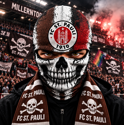 FC St. Pauli Horror Balaclava – Gruselige Fußball Fan Sturmhaube | Halloween Maske