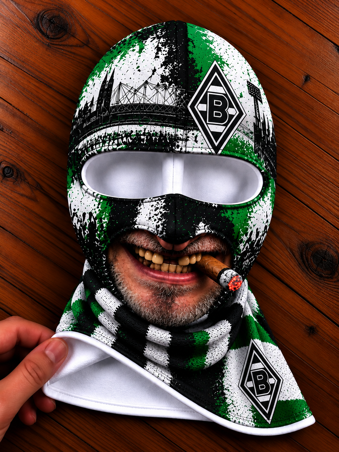 Borussia Mönchengladbach Lustige Fan Balaclava – Fußball Sturmhaube