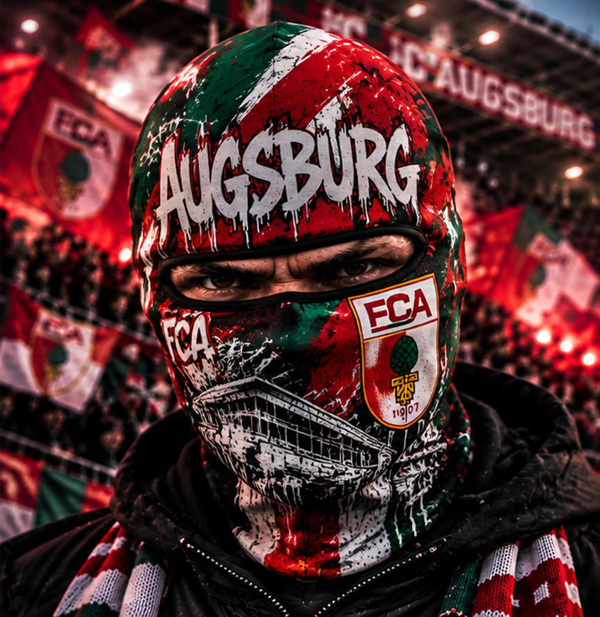 FC Augsburg Ultras Graffiti Balaclava – Fußball Fan Sturmhaube | Premium Streetwear Edition