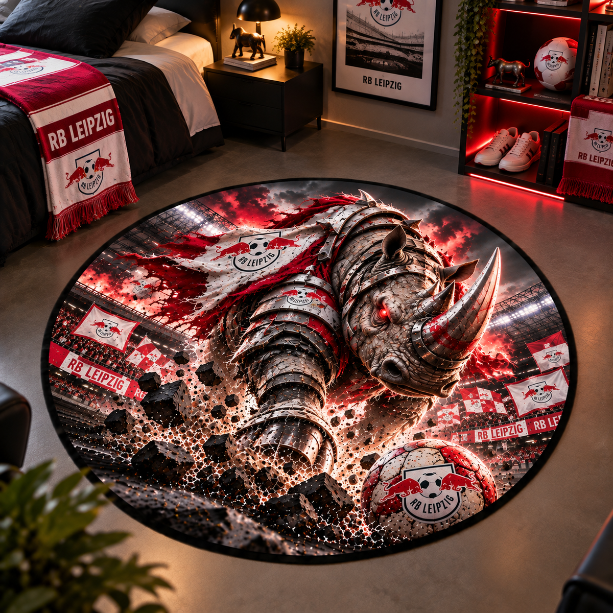RB Leipzig Club Beast Runder Teppich – Fußball-Power für echte Fans