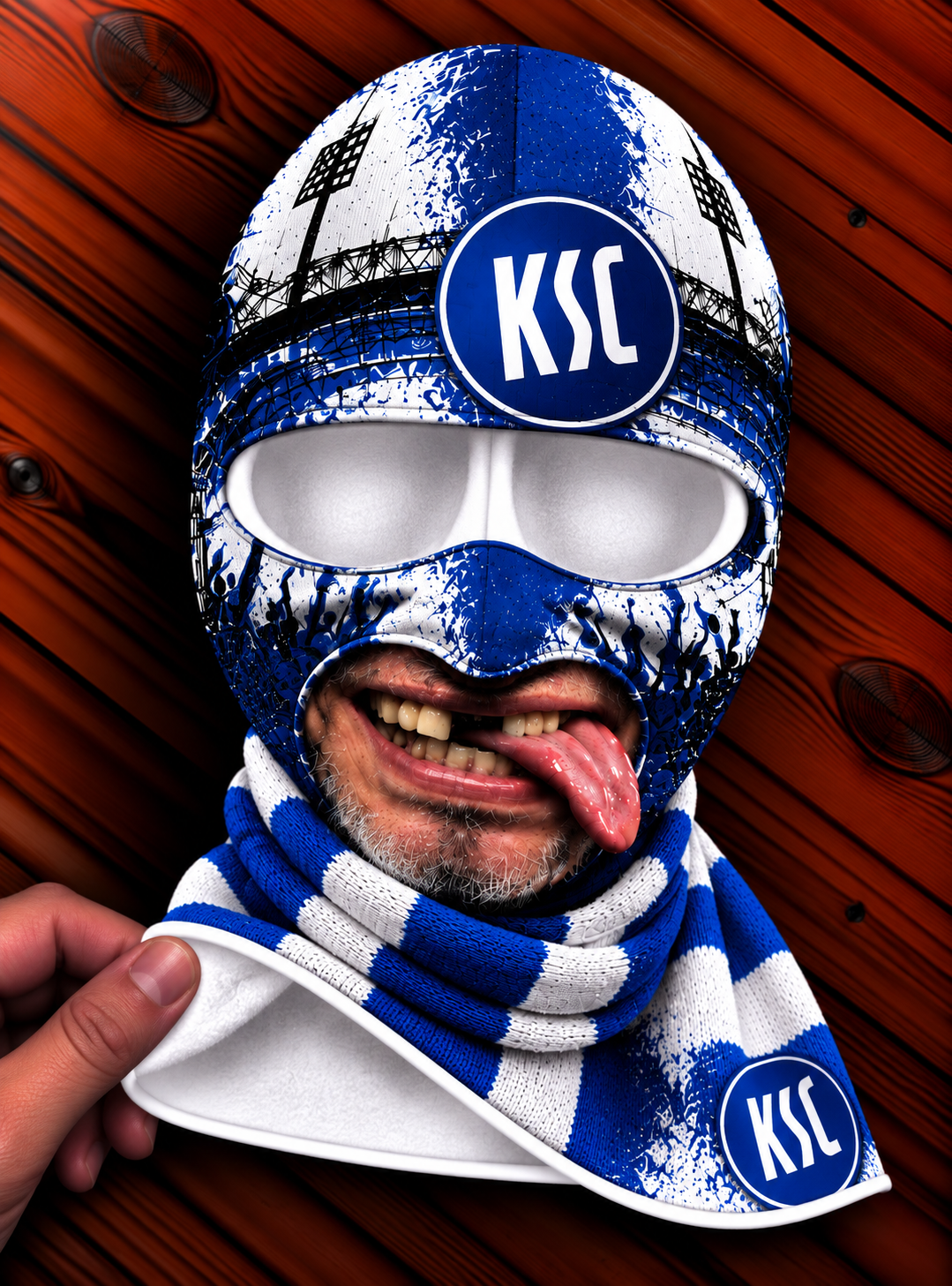 Karlsruher SC Lustige Fan Balaclava – Fußball Sturmhaube