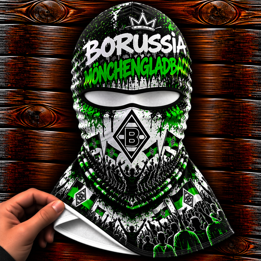Borussia Mönchengladbach Ultras Graffiti Balaclava – Fußball Fan Sturmhaube | Premium Streetwear Edition