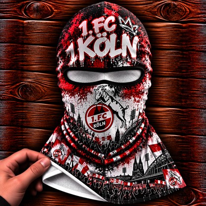 1. FC Köln Ultras Graffiti Balaclava – Fußball Fan Sturmhaube | Premium Streetwear Edition