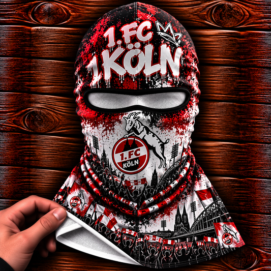 1. FC Köln Ultras Graffiti Balaclava – Fußball Fan Sturmhaube | Premium Streetwear Edition