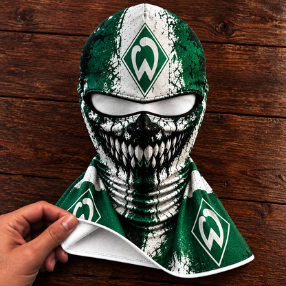 SV Werder Bremen Horror Balaclava – Gruselige Fußball Fan Sturmhaube | Halloween Maske
