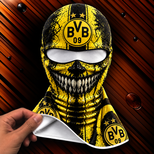 Borussia Dortmund Horror Balaclava – Gruselige Fußball Fan Sturmhaube | Halloween Maske