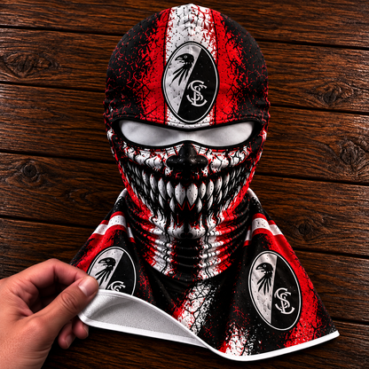SC Freiburg Horror Balaclava – Gruselige Fußball Fan Sturmhaube | Halloween Maske