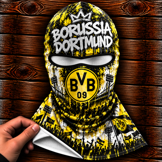 Borussia Dortmund Ultras Graffiti Balaclava – Fußball Fan Sturmhaube | Premium Streetwear Edition