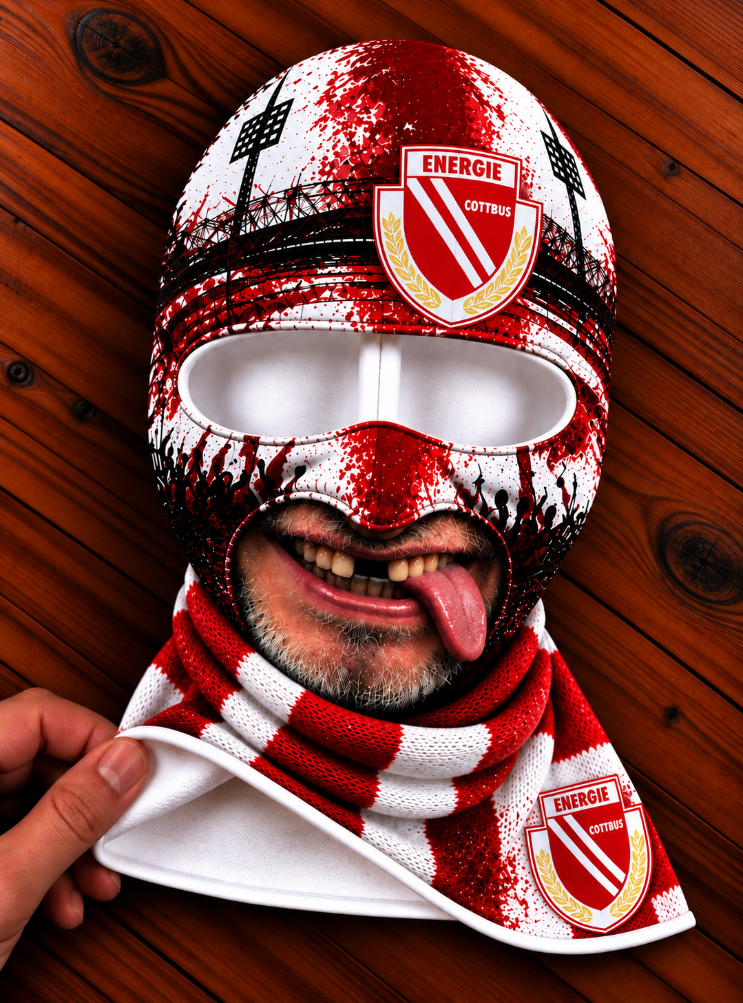 Energie Cottbus Lustige Fan Balaclava – Fußball Sturmhaube