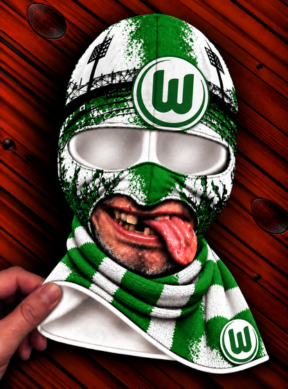 VfL Wolfsburg Lustige Fan Balaclava – Fußball Sturmhaube