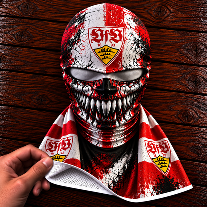 VfB Stuttgart Horror Balaclava – Gruselige Fußball Fan Sturmhaube | Halloween Maske