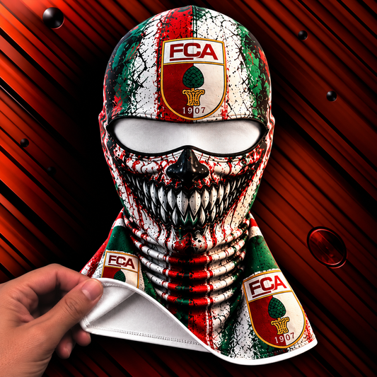 FC Augsburg Horror Balaclava – Gruselige Fußball Fan Sturmhaube | Halloween Maske