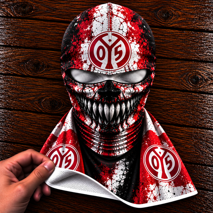 1. FSV Mainz 05 Horror Balaclava – Gruselige Fußball Fan Sturmhaube | Halloween Maske