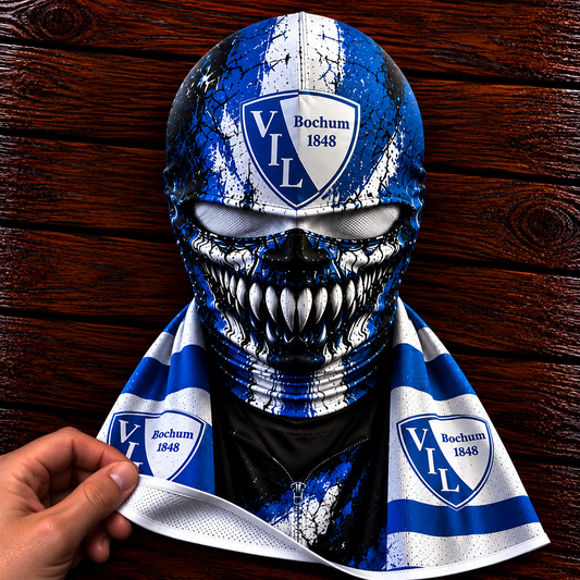 VfL Bochum Horror Balaclava – Gruselige Fußball Fan Sturmhaube | Halloween Maske