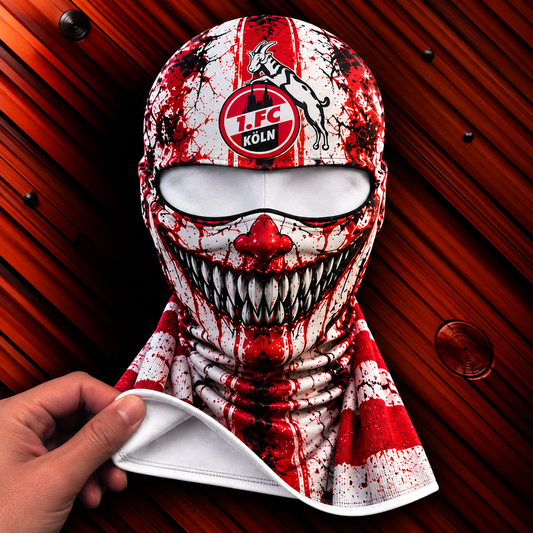 1. FC Köln Horror Balaclava – Gruselige Fußball Fan Sturmhaube | Halloween Maske