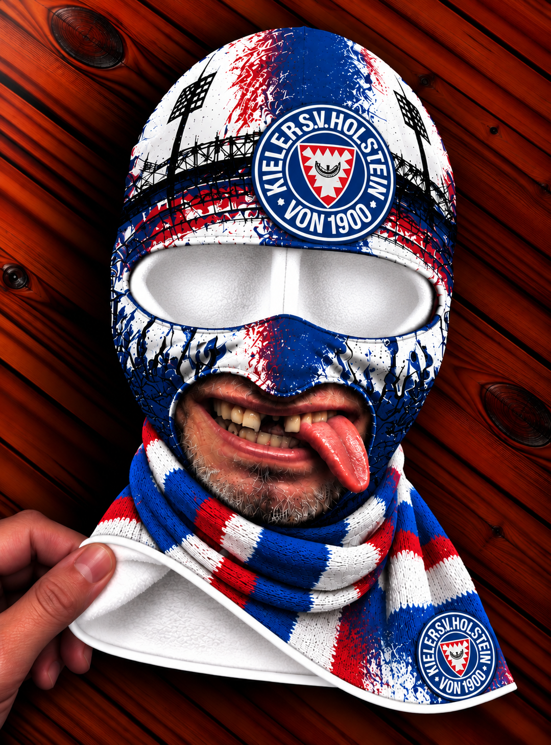 Holstein Kiel Lustige Fan Balaclava – Fußball Sturmhaube
