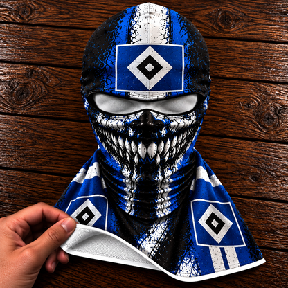 Hamburger SV Horror Balaclava – Gruselige Fußball Fan Sturmhaube | Halloween Maske