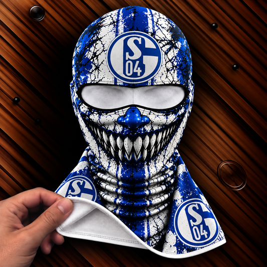 FC Schalke 04 Horror Balaclava – Gruselige Fußball Fan Sturmhaube | Halloween Maske