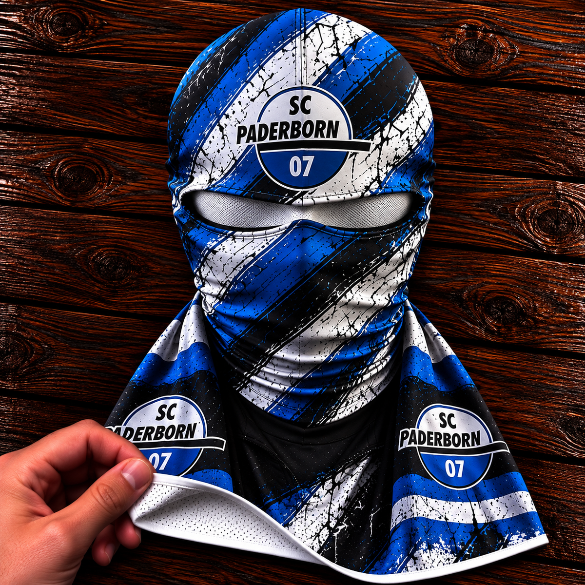 SC Paderborn 07 Horror Balaclava – Gruselige Fußball Fan Sturmhaube | Halloween Maske