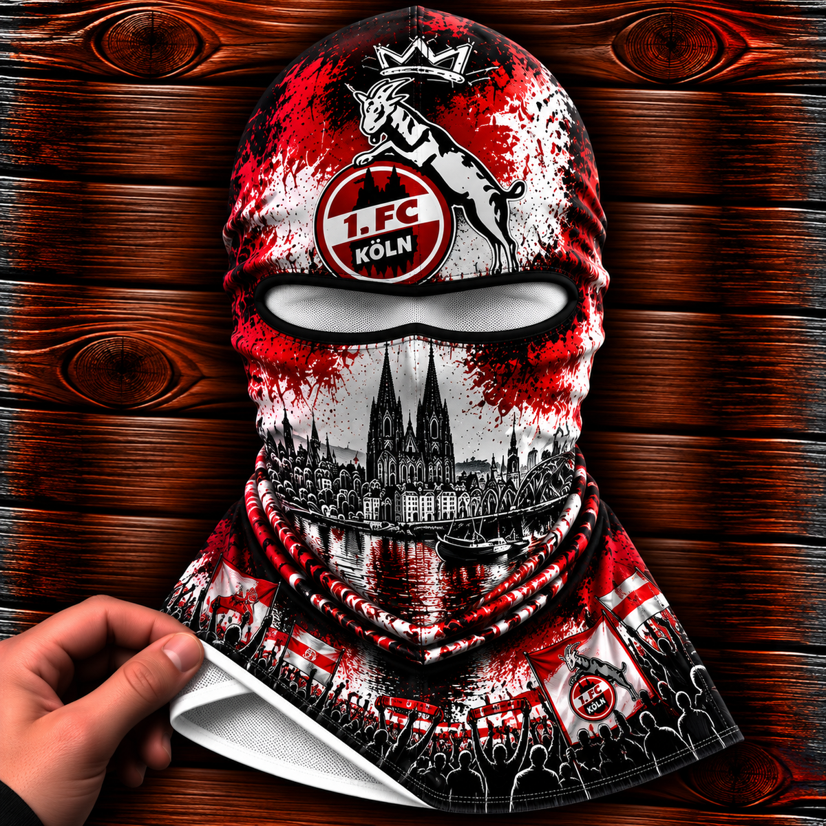 1. FC Köln Ultras Graffiti Balaclava – Fußball Fan Sturmhaube | Premium Streetwear Edition