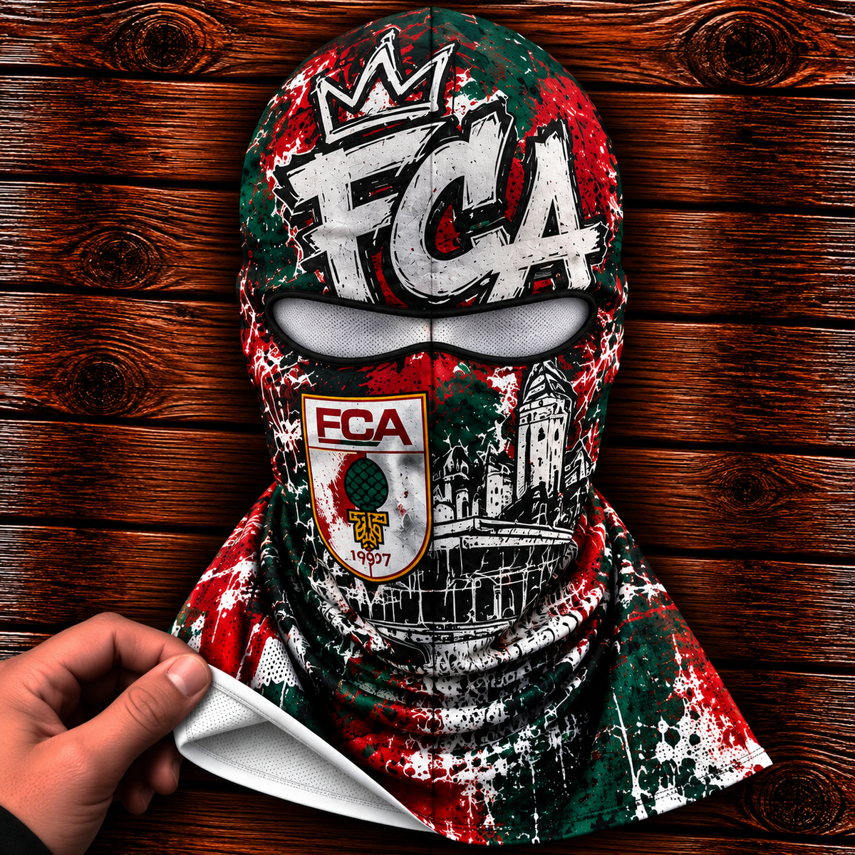 FC Augsburg Ultras Graffiti Balaclava – Fußball Fan Sturmhaube | Premium Streetwear Edition