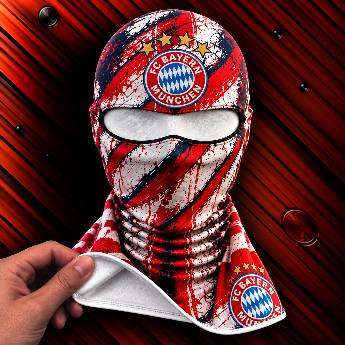 FC Bayern München Horror Balaclava – Gruselige Fußball Fan Sturmhaube | Halloween Maske