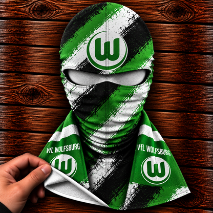 VfL Wolfsburg Horror Balaclava – Gruselige Fußball Fan Sturmhaube | Halloween Maske