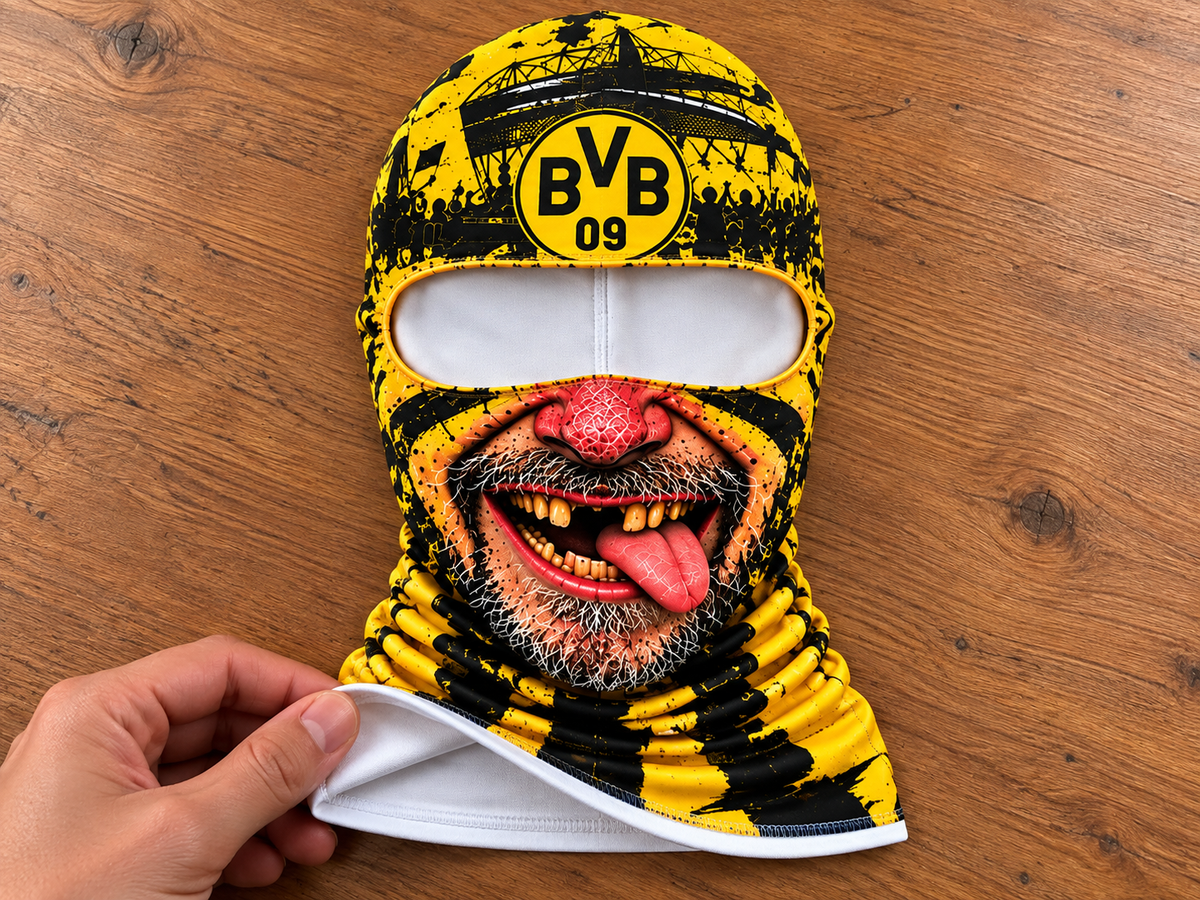 Borussia Dortmund Lustige Fan Balaclava – Fußball Sturmhaube
