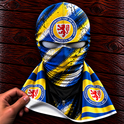 Eintracht Braunschweig Horror Balaclava – Gruselige Fußball Fan Sturmhaube | Halloween Maske