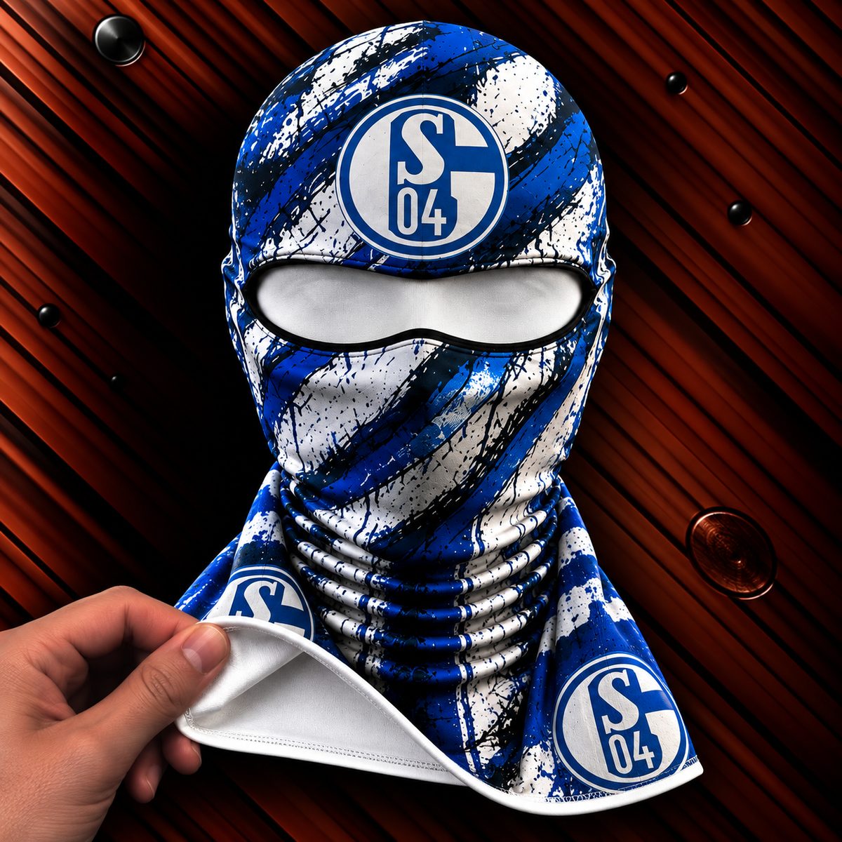 FC Schalke 04 Horror Balaclava – Gruselige Fußball Fan Sturmhaube | Halloween Maske