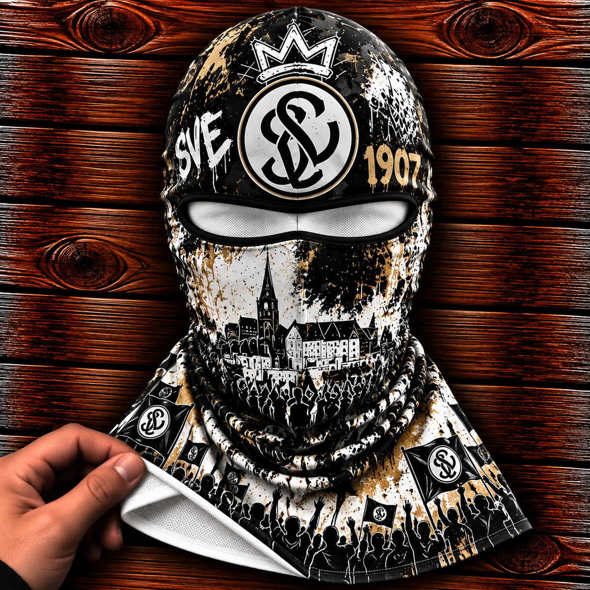 SV Elversberg Ultras Graffiti Balaclava – Fußball Fan Sturmhaube | Premium Streetwear Edition