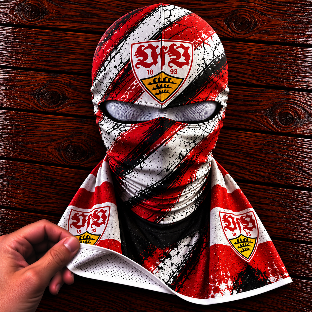 VfB Stuttgart Horror Balaclava – Gruselige Fußball Fan Sturmhaube | Halloween Maske