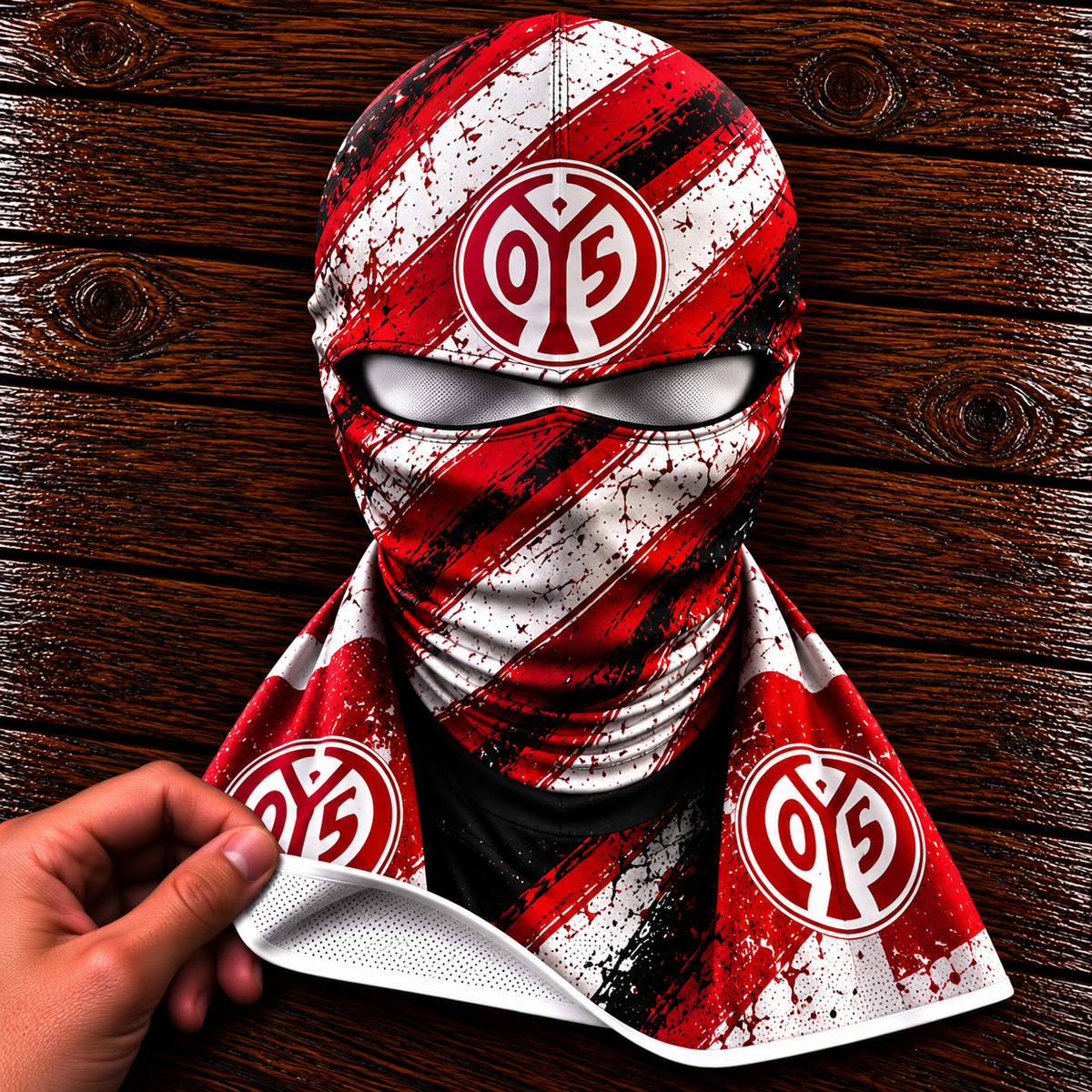1. FSV Mainz 05 Horror Balaclava – Gruselige Fußball Fan Sturmhaube | Halloween Maske