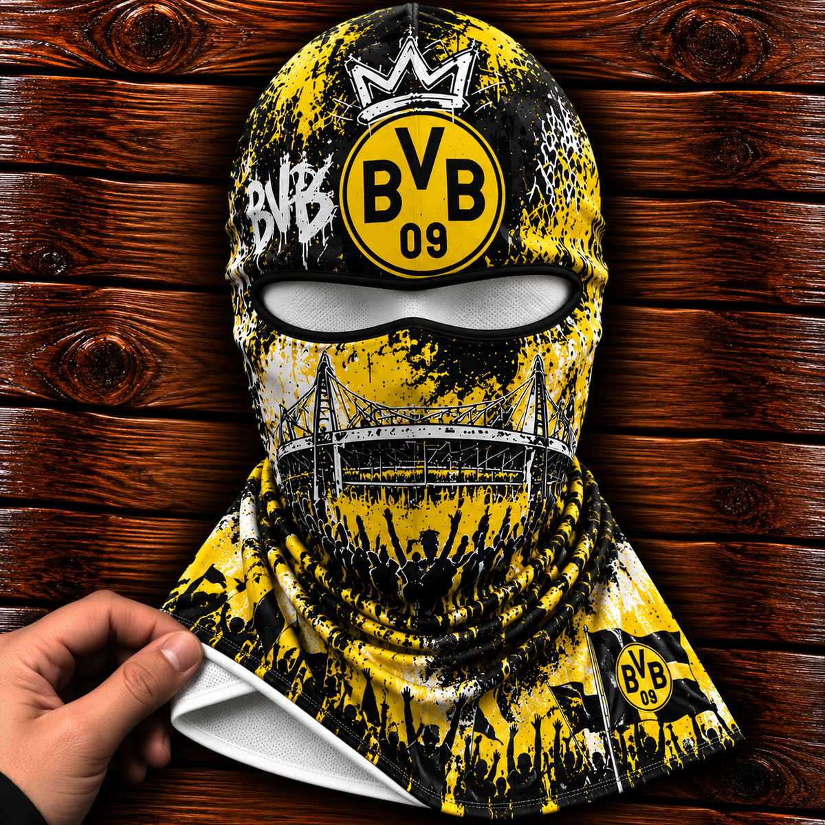 Borussia Dortmund Ultras Graffiti Balaclava – Fußball Fan Sturmhaube | Premium Streetwear Edition