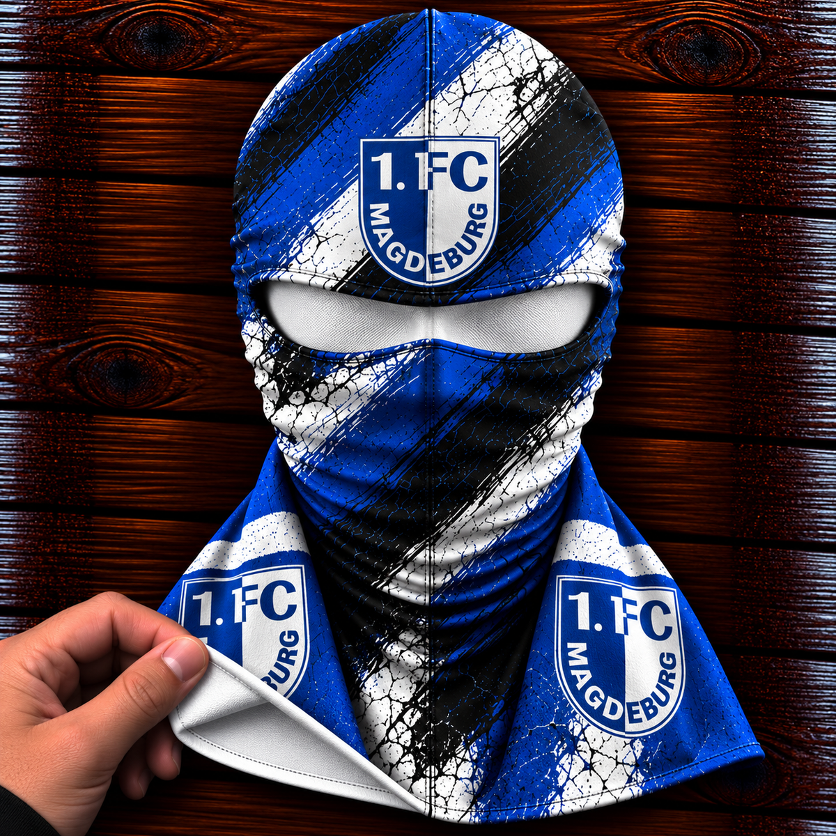 1. FC Magdeburg Horror Balaclava – Gruselige Fußball Fan Sturmhaube | Halloween Maske