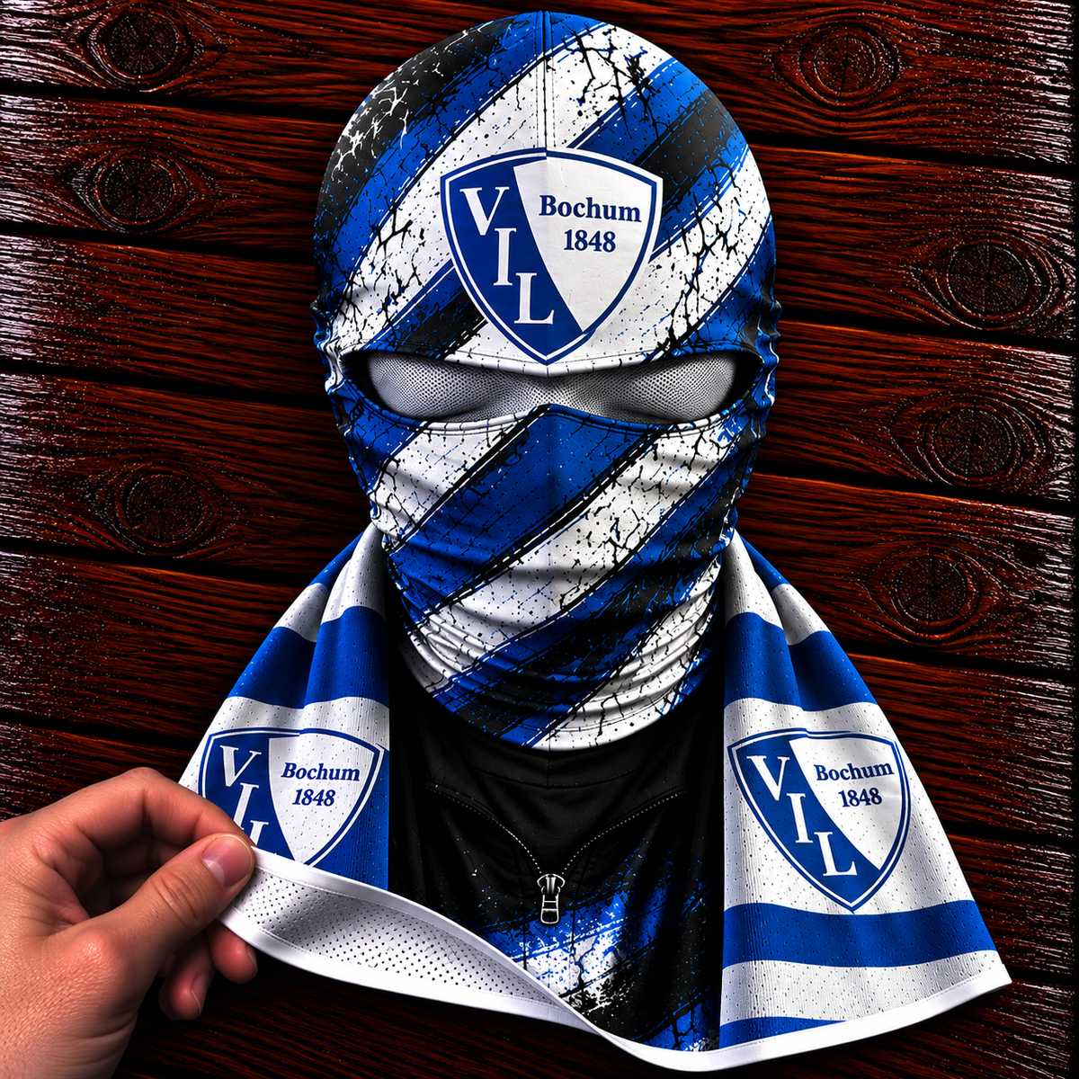VfL Bochum Horror Balaclava – Gruselige Fußball Fan Sturmhaube | Halloween Maske