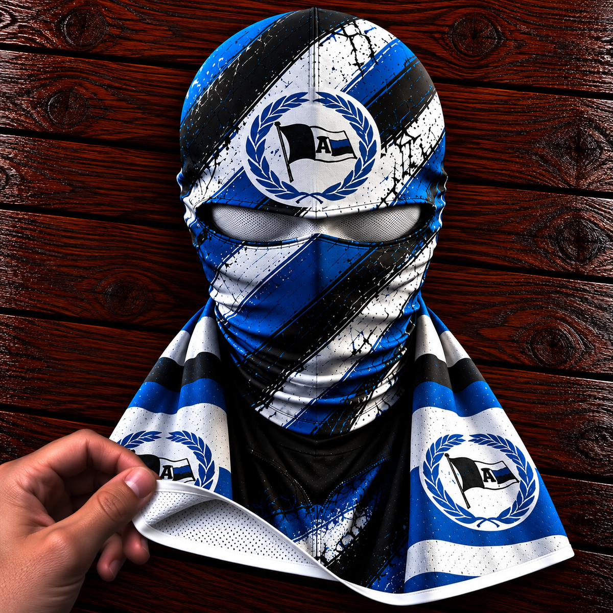 Arminia Bielefeld Horror Balaclava – Gruselige Fußball Fan Sturmhaube | Halloween Maske