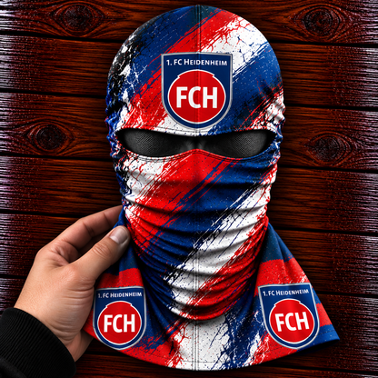 1. FC Heidenheim Horror Balaclava – Gruselige Fußball Fan Sturmhaube | Halloween Maske