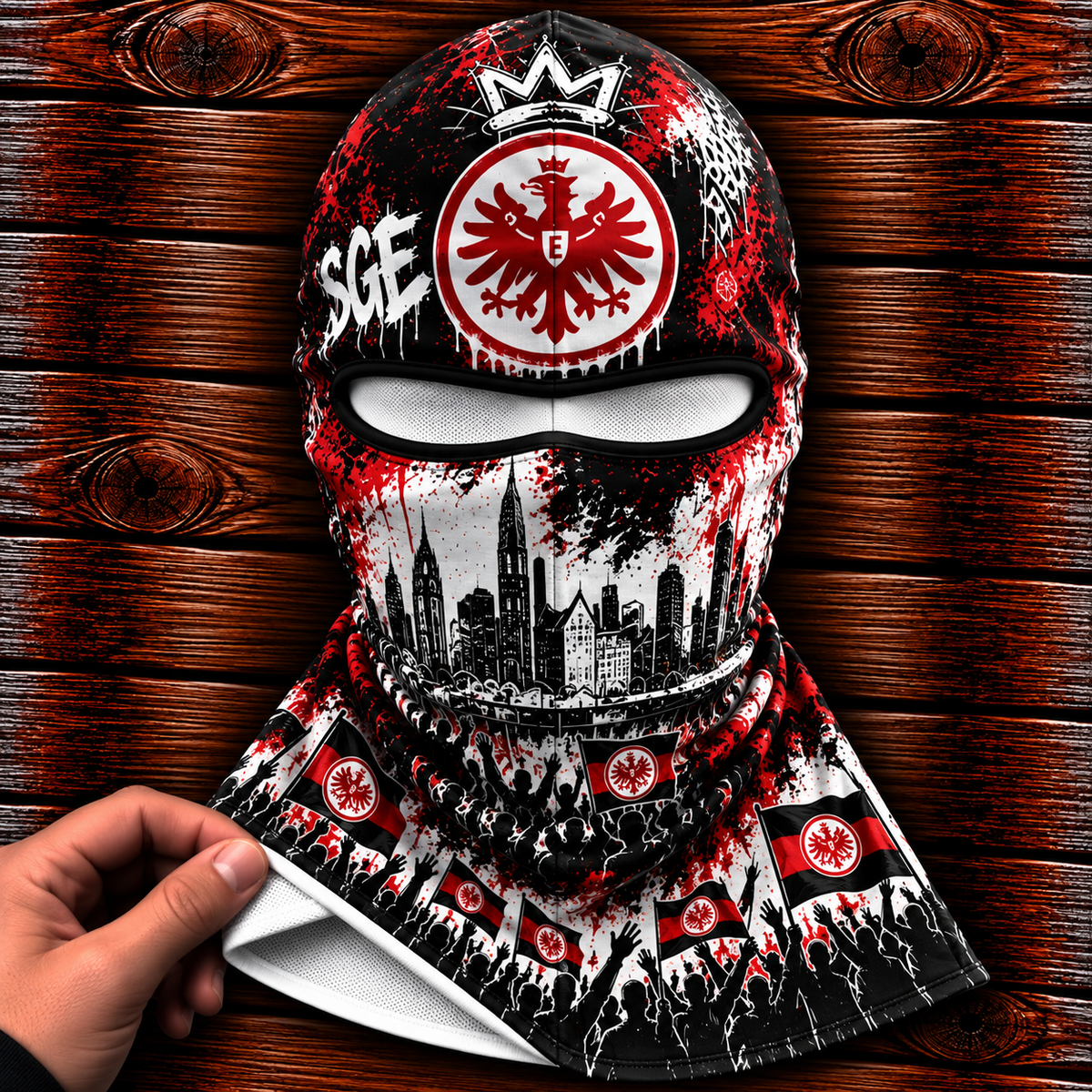 Eintracht Frankfurt Ultras Graffiti Balaclava – Fußball Fan Sturmhaube | Premium Streetwear Edition