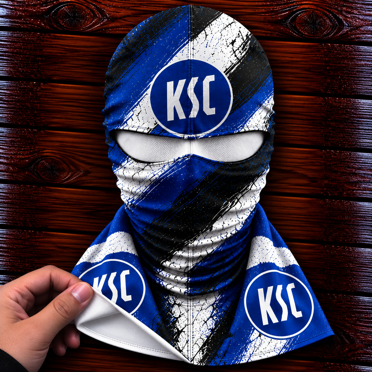 Karlsruher SC Horror Balaclava – Gruselige Fußball Fan Sturmhaube | Halloween Maske