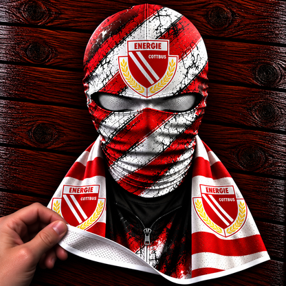 Energie Cottbus Horror Balaclava – Gruselige Fußball Fan Sturmhaube | Halloween Maske