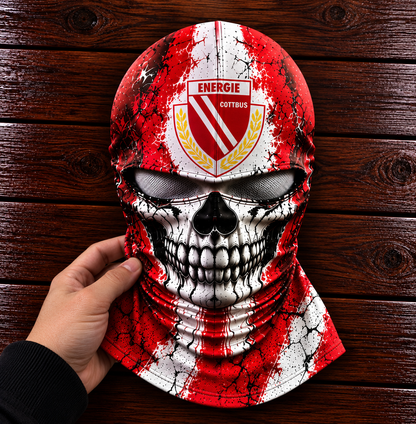 Energie Cottbus Horror Balaclava – Gruselige Fußball Fan Sturmhaube | Halloween Maske
