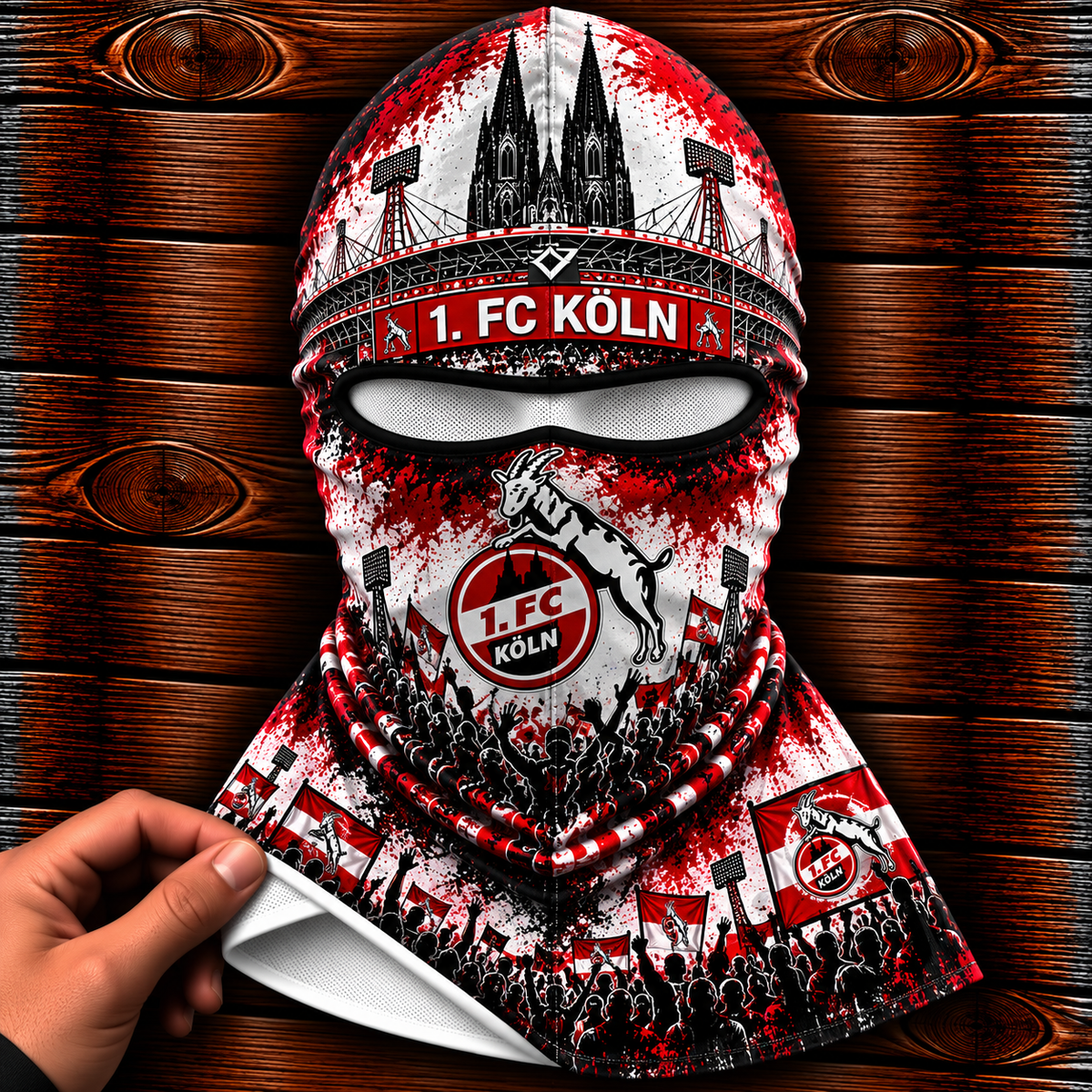 1. FC Köln Ultras Graffiti Balaclava – Fußball Fan Sturmhaube | Premium Streetwear Edition