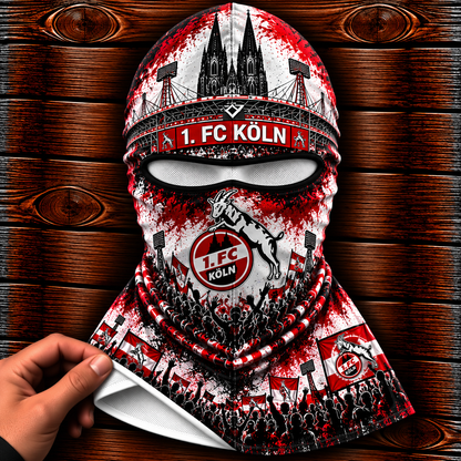 1. FC Köln Ultras Graffiti Balaclava – Fußball Fan Sturmhaube | Premium Streetwear Edition