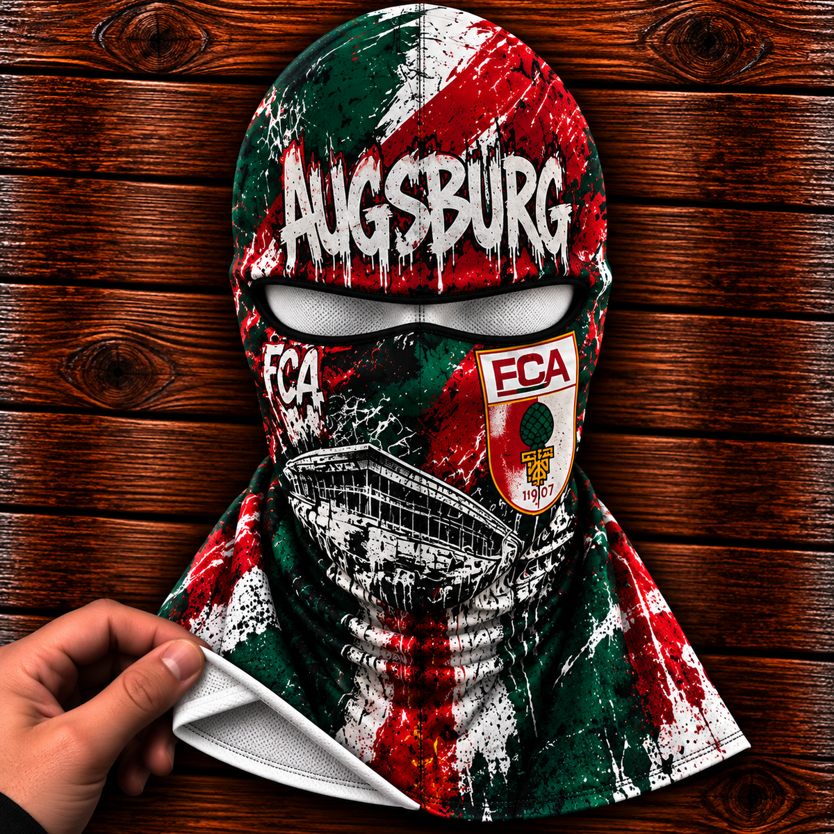 FC Augsburg Ultras Graffiti Balaclava – Fußball Fan Sturmhaube | Premium Streetwear Edition