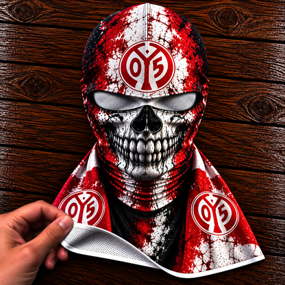 1. FSV Mainz 05 Horror Balaclava – Gruselige Fußball Fan Sturmhaube | Halloween Maske