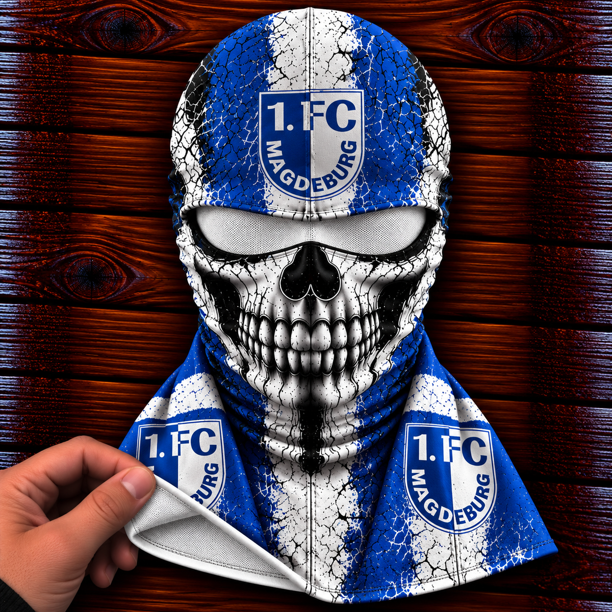 1. FC Magdeburg Horror Balaclava – Gruselige Fußball Fan Sturmhaube | Halloween Maske