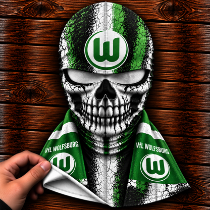 VfL Wolfsburg Horror Balaclava – Gruselige Fußball Fan Sturmhaube | Halloween Maske