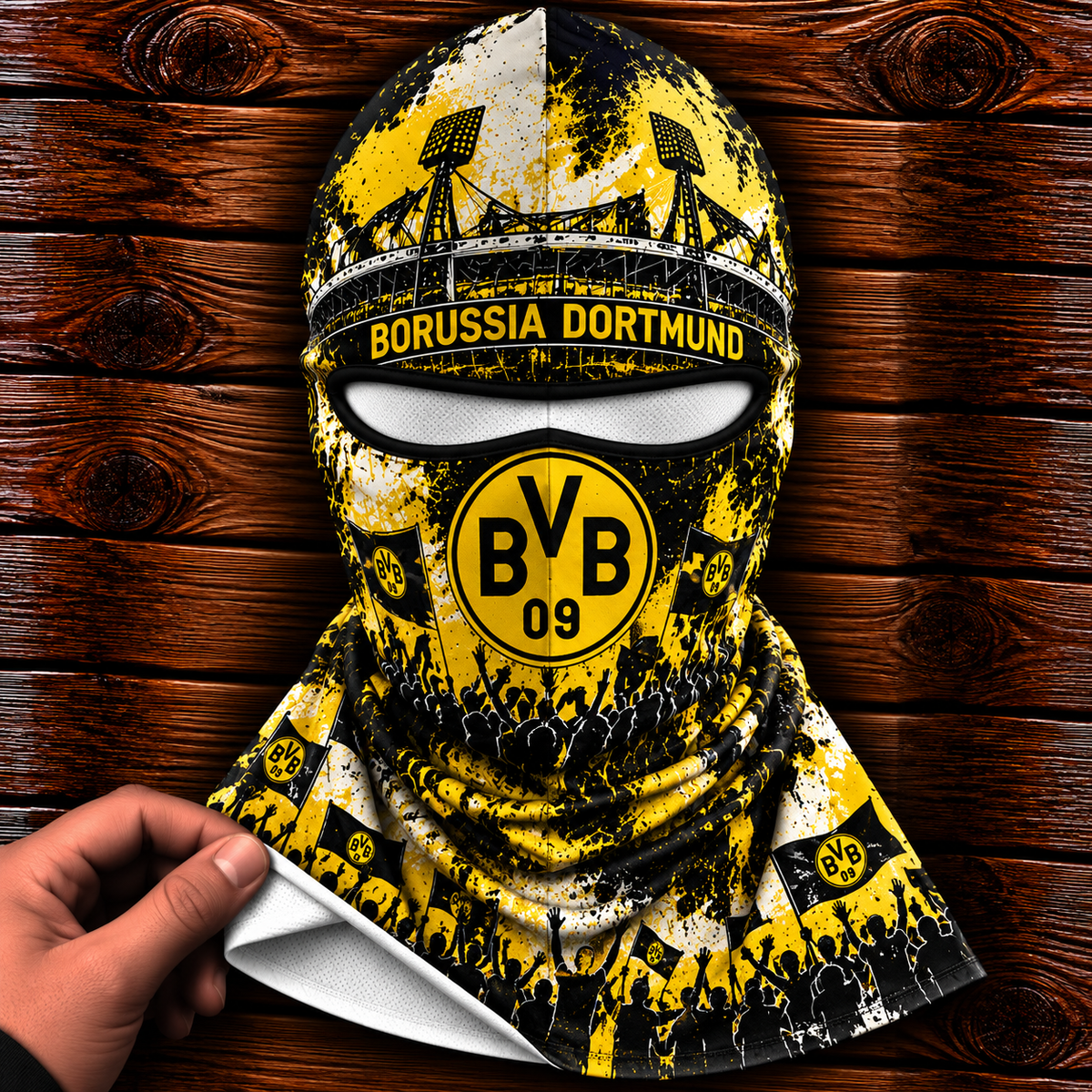 Borussia Dortmund Ultras Graffiti Balaclava – Fußball Fan Sturmhaube | Premium Streetwear Edition
